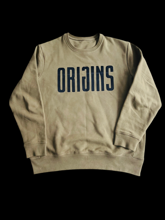 Olive Green origins crew neck